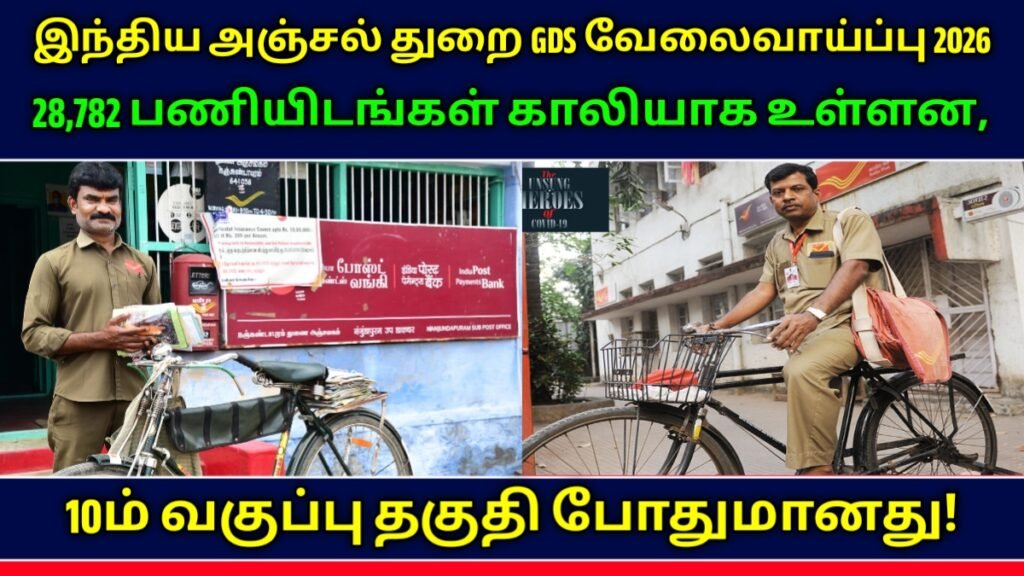இந்திய அஞ்சல் துறை GDS வேலைவாய்ப்பு 2026